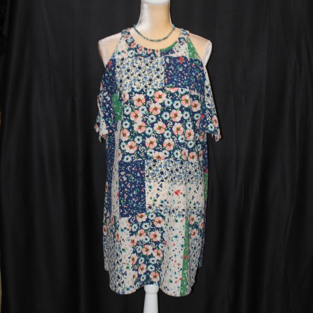 Zara Basic Collection Patchwork Cold Shoulder Sle… - image 1